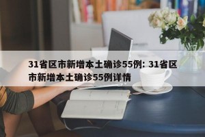 31省区市新增本土确诊55例: 31省区市新增本土确诊55例详情